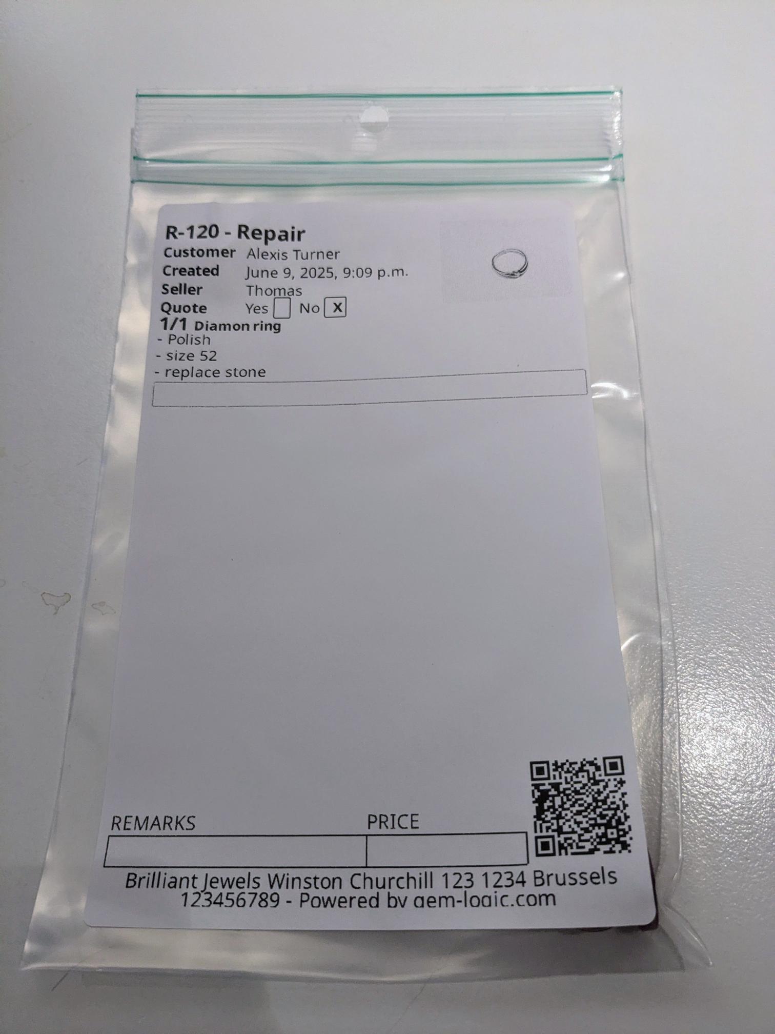 Professioneel afgedrukt label met QR code tracking